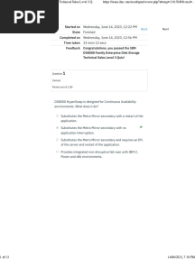IBM DS8000 Family Enterprise Disk Storage Technical Sales Level 3 Quiz Attempt Review