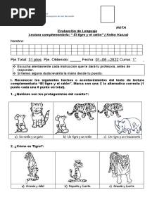 Evaluación Comprensión Lectora El Tigre y El Ratón 01 - 06