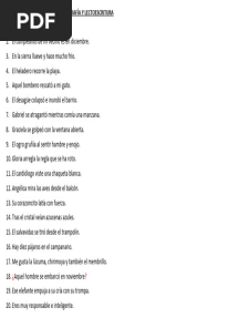 Oraciones para Mejorar La Ortografía y Lectoescritura