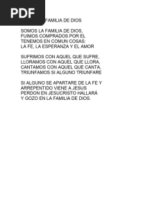Canto Somos La Familia de Dios