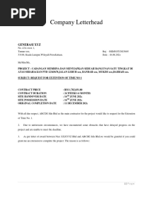 Extension of Time Request
