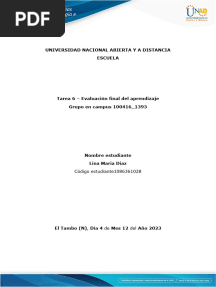Tarea 6. Evaluacion Final Quimica Orgánica