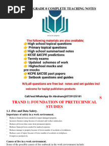 Pretechnical Studies Grade 8 Notes