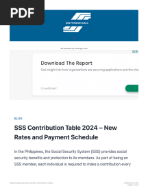 SSS Contribution Table 2024 - New Rates and Payment Schedule
