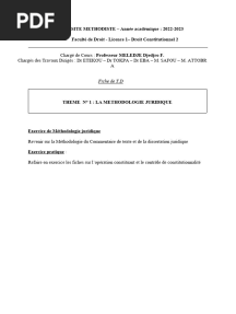 l1 Fiches de TD Droit Constitutionnel + Corriges