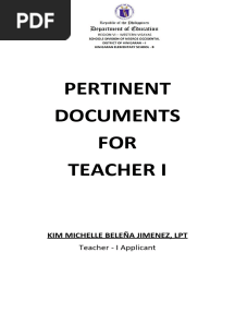 Pertinent Document For Teacher I