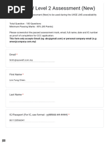 PCSB PTW Level 2 Assessment (New)