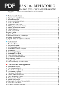 Repertorio Brani (Marzo 2012)
