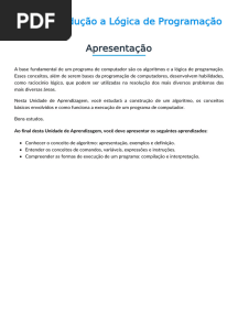 001 - Introdução a Lógica de Programação