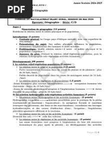 Corrigé  H.G bac blanc 2025