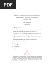 Spiegazione e Soluzionidegli Esercizi Delle Semifinali Delle Olimpiadi Di Matematica