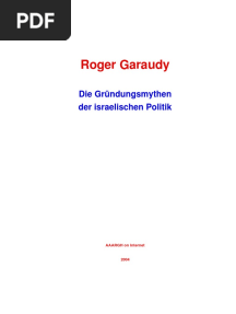 Die Gruendungsmythen Der Israelischen Politik - Garaudy Roger