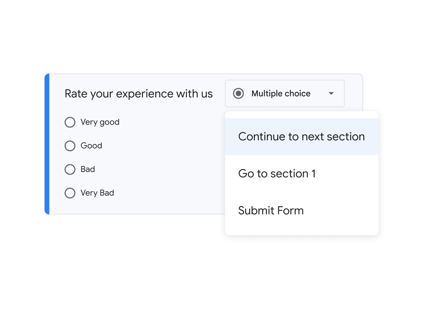 UI showing Form navigation options with radio buttons