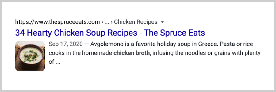 local seo - schema markup - no rich snippets example