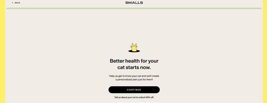 Landing page checklist - landing page from Smalls.