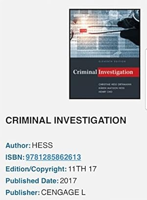 Book cover Criminal Investigation (MindTap Course List)