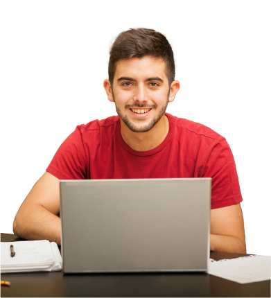 a student smiling