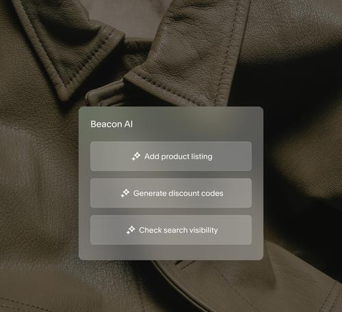 Screens showing Beacon AI guidance with step-by-step business setup recommendations and progress tracking.
