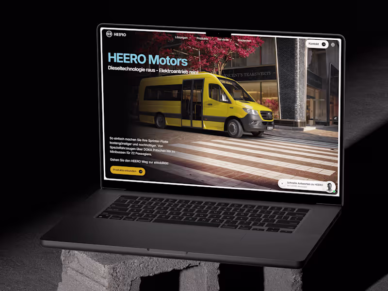 Cover image for HEERO Motors: Electric Vehicle Website Redesign | Framer