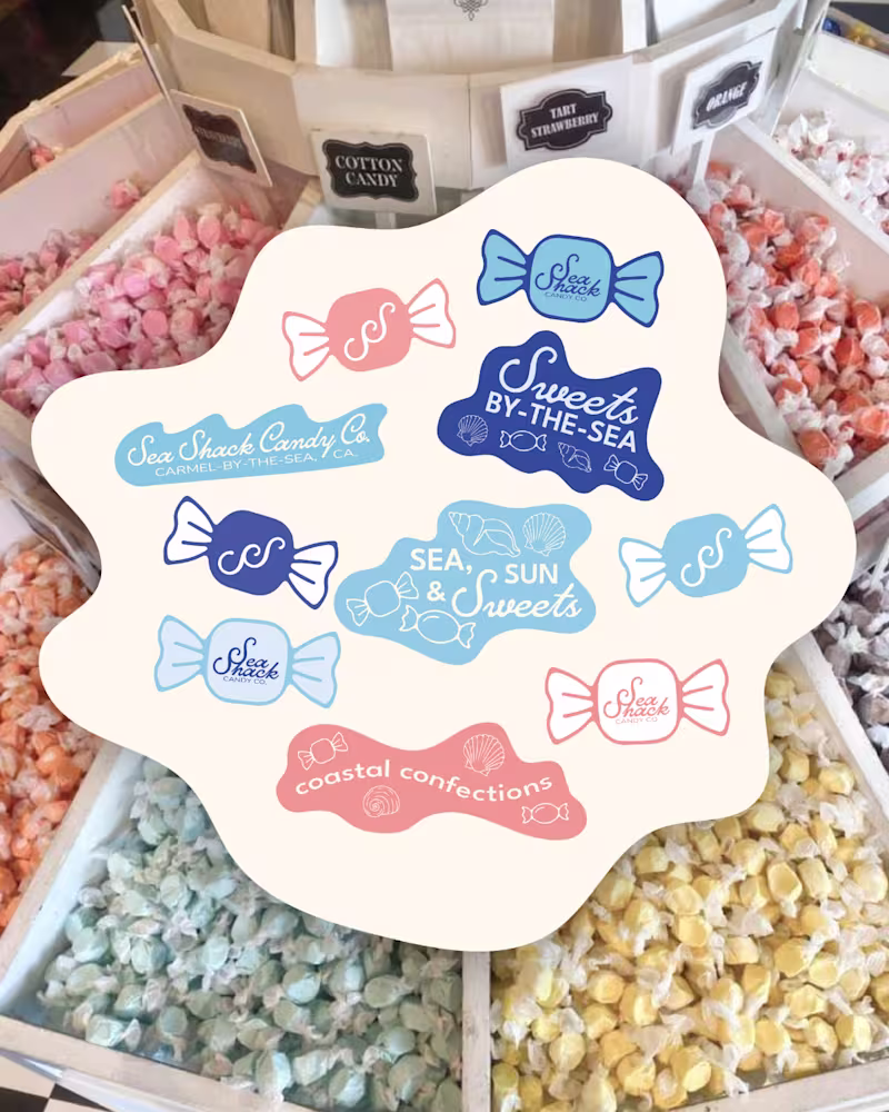 Cover image for Brand Identity, Packaging, and Signage for Sea Shack Candy Co.