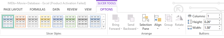 Formatting of Slicers.