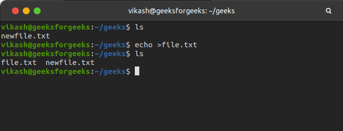 How to create a file in the Linux system using the terminal?