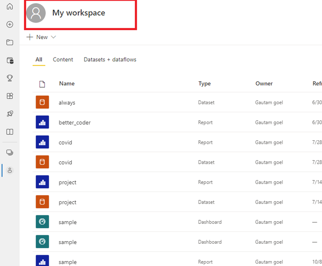 Power BI - How to rename a Dataset in Workspace?