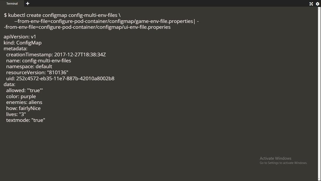 create configmap