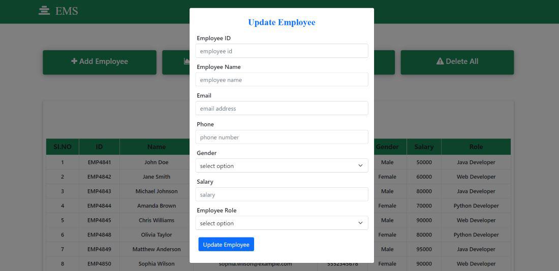 Updating Employee Information in System