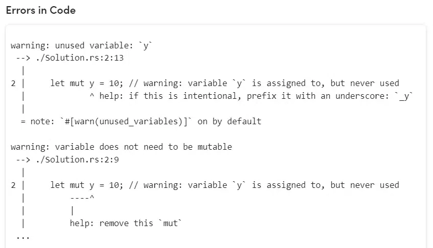 Unused Mut Variable