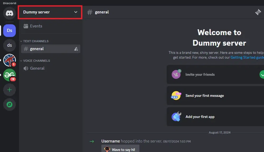 How to delete discord servers