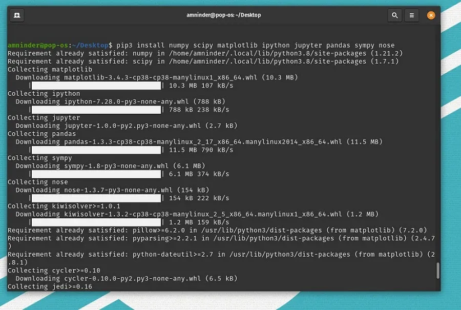Terminal_scipyinstall