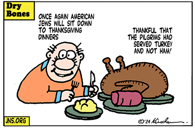 Dry Bones cartoon, Thanksgiving, Ham, Turkey, America, Holiday, Jews, Pork, Holiday,