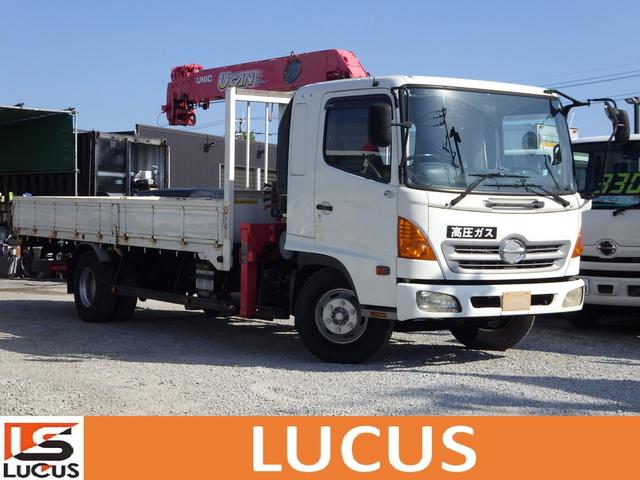 糸満市 株式会社LUCUS沖縄店 日野 ヒノレンジャー 6段ユニック 積載2.2t 軽油 6速MT 内地中古 荷台寸法長さ554cm幅213cm高さ39cm PS PW AC ラジコン URU376 ETC ホワイト 7.2万km 2006(平成18)年