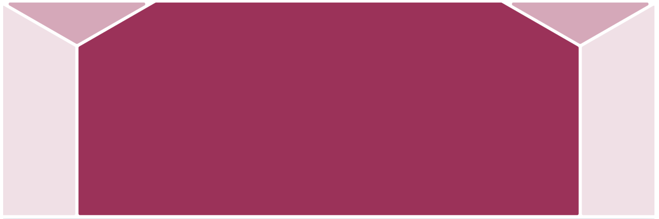 A deep magenta hero banner. The background includes geometric stained glass-inspired shapes in light pink tones, part of the Mercy Health brand design.