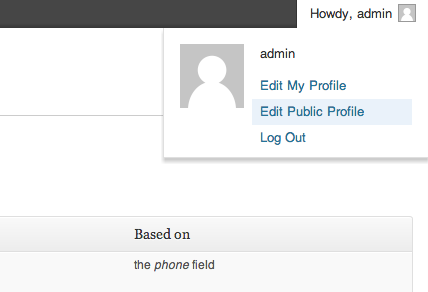 Where users go to edit their profile