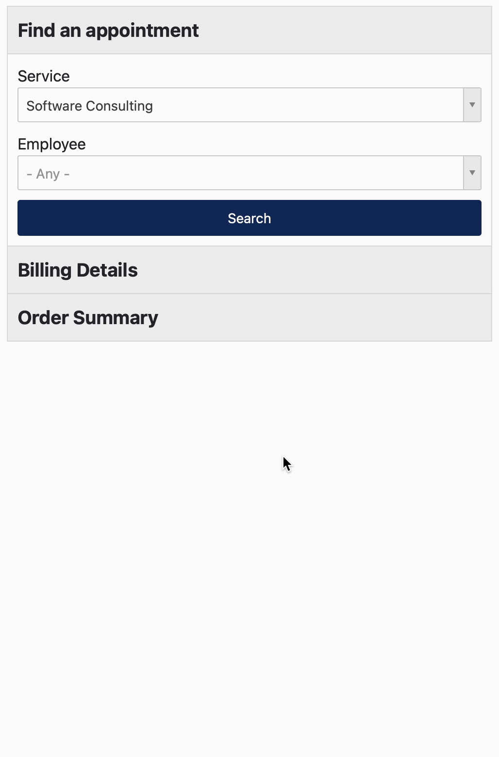 One-Page Booking: a widget to complete the booking process in a single page.