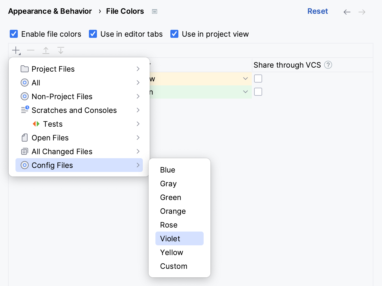 Selecting a color for a custom scope Selecting a color for a custom scope