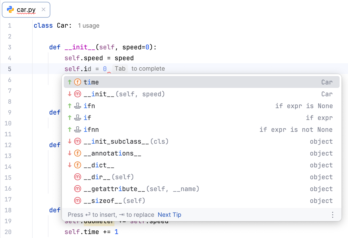 ML completion is enabled ML completion is enabled