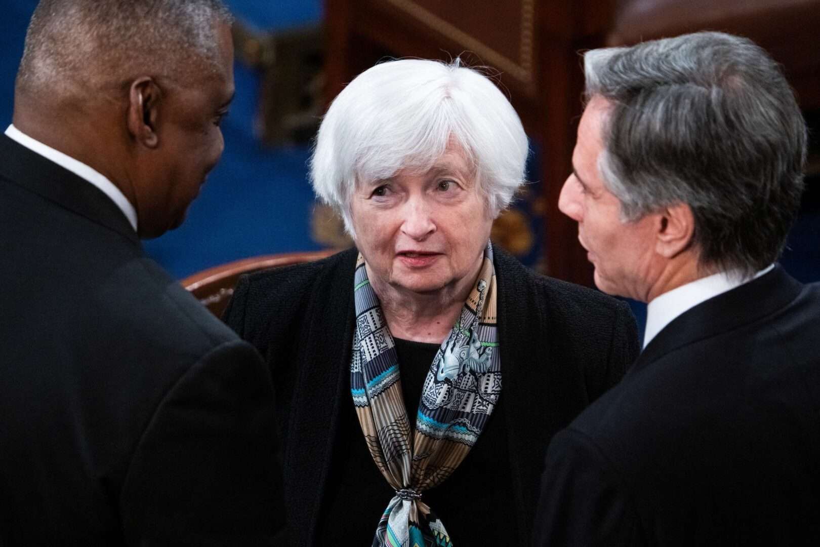 Treasury Secretary Janet Yellen, center, said the government may run out of cash to pay all its bills by early June unless the debt limit is increased.