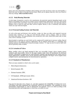 Some valves have bleed holes installed to detect leakage across the seal. If two valves are used together, a
bleed hole ma