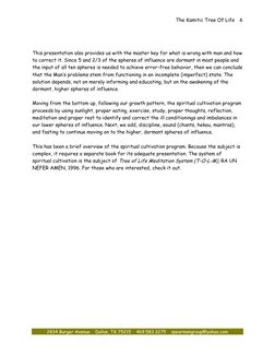 The Kamitic Tree Of Life
2834 Burger Avenue Dallas, TX 75215 469.583.3275 spearmangroup@yahoo.com
6
T