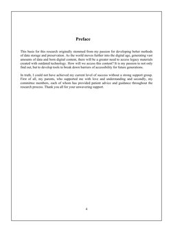 Preface
This basis for this research originally stemmed from my passion for developin