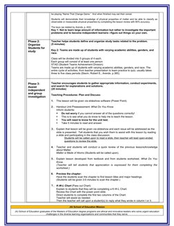 be playing “Name That Change Game.” And when finished may eat their cereal.
Students will demonstrate their knowledge of phy