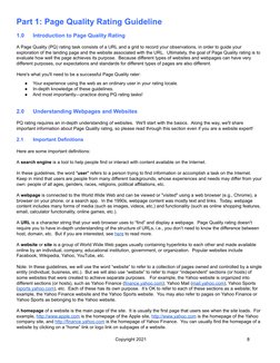 
Part 1: Page Quality Rating Guideline
1.0
Introduction to Page Quality Rating
A Pa
