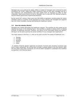 Healthcare Overview
___________________________________________________________________
Managed care, as it came to be called