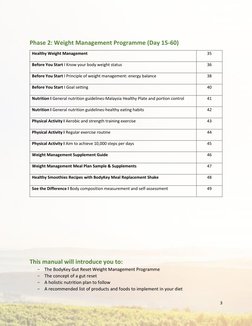 3
Phase 2: Weight Management Programme (Day 15-60)
Healthy Weight Management
35
Before You Start I Know your body