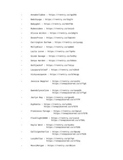 - AnnabellaDoe : https://rentry.co/qp3hb
- Babihyuga : https://rentry.co/3sg7n
-