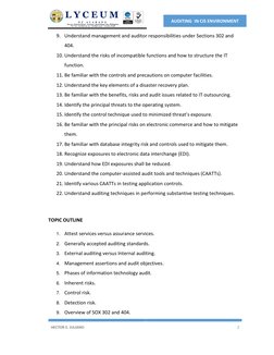 HECTOR E. JULIANO
2
AUDITING IN CIS ENVIRONMENT
L Y C E U M
Km.30, National Road., Tunasan, Muntinlupa City, Ph