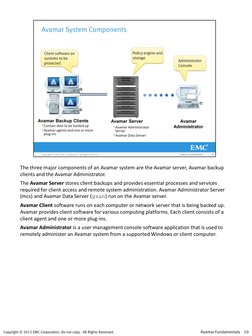 Copyright © 2013 EMC Corporation. Do not copy - All Rights Reserved.
The three major components of an Avamar system are the
